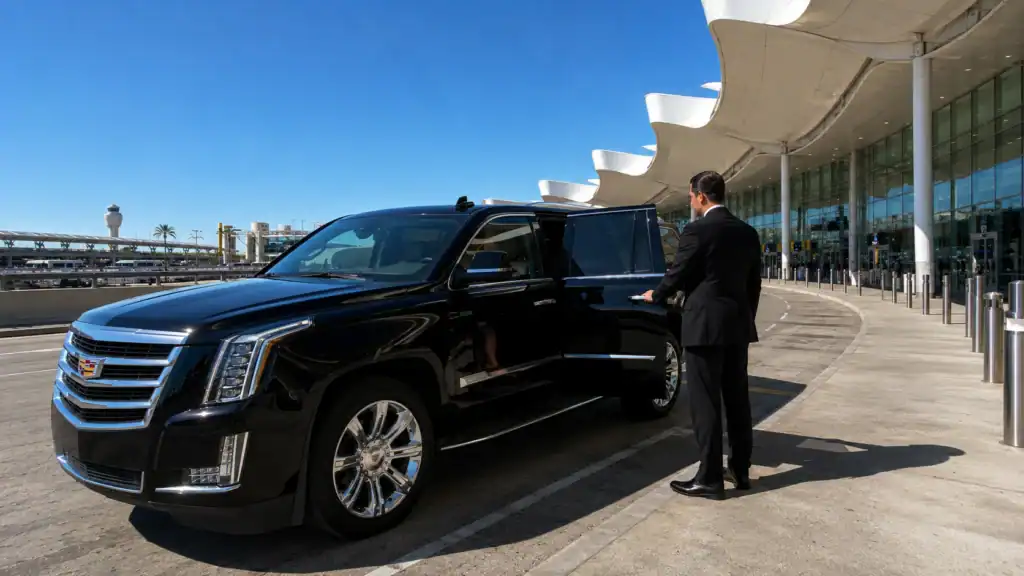 Personal Sedan Services Cadillac Escalade at Las Vegas Airport Terminal 3 for Canada Jetlines Canadian passenger arrival
