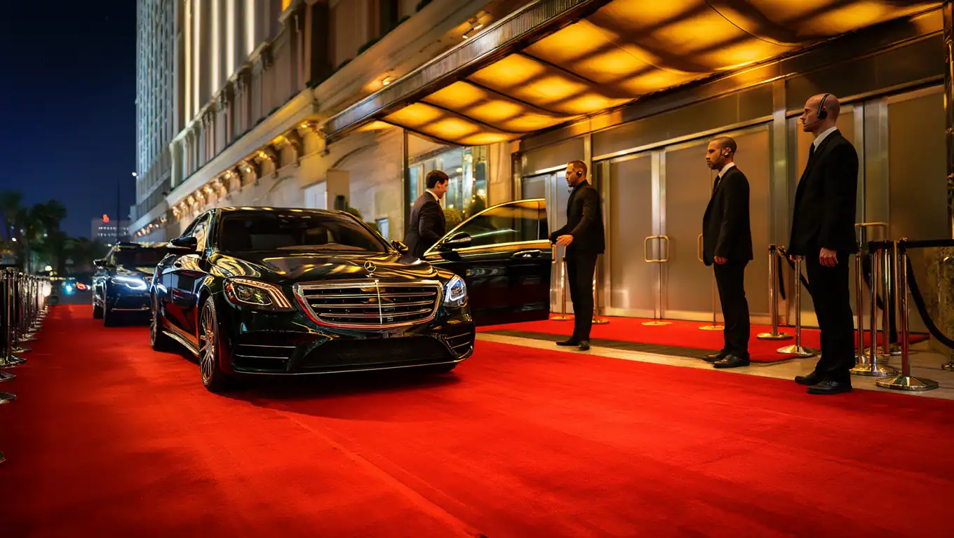 Celebrity Arrival Scene with red carpet event