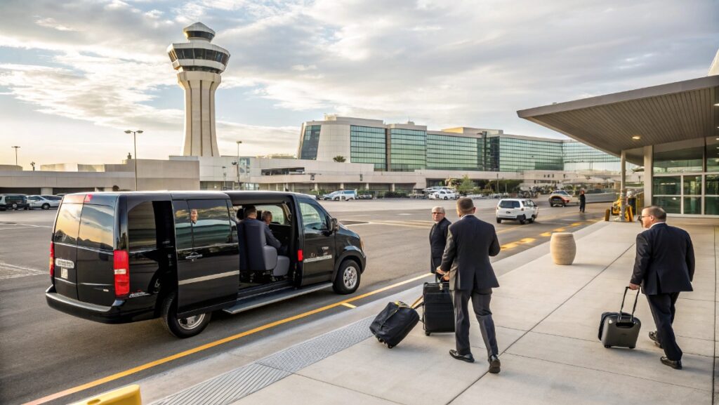 Corporate Passengers Being Dropped Off At The Las Vegas Airport
