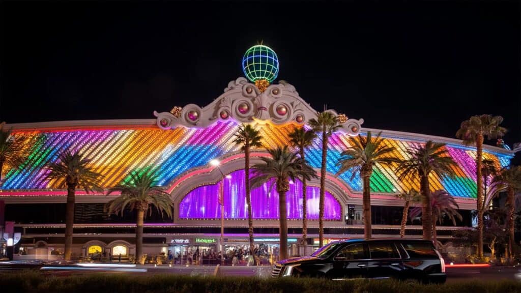 Harrahs Las Vegas At Night