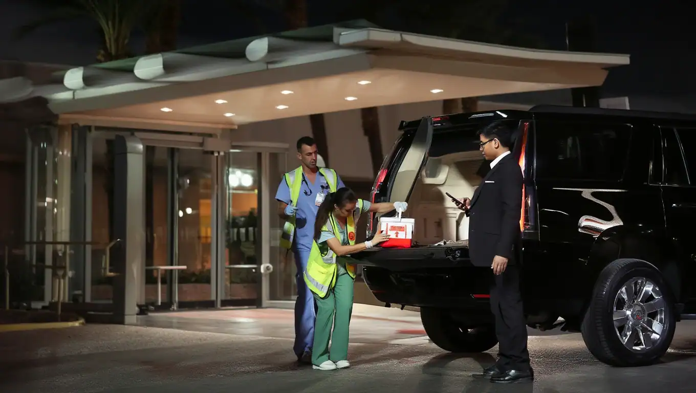 Hospital Picking Up Cooler from a recent organ delivery so help save someone's life.