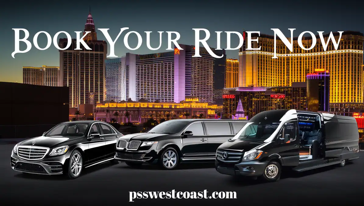 Luxury sedan arriving at Las Vegas fine dining restaurant for special occasion with chauffeur service