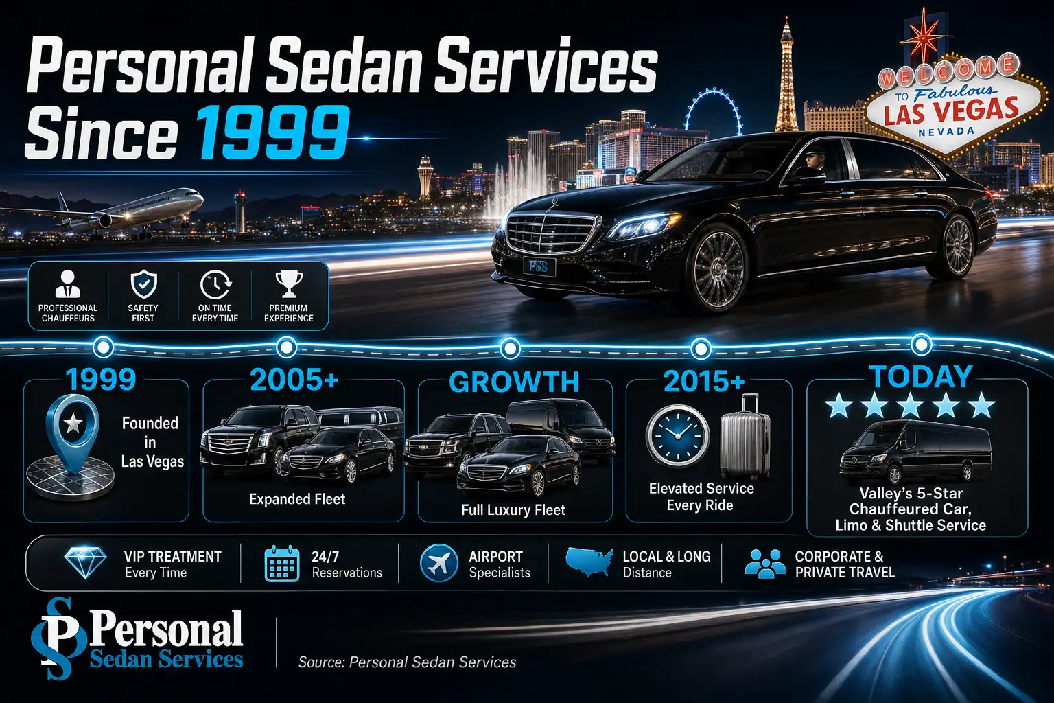 Personal Sedan Services, luxury transportation in Las Vegas since 1999
