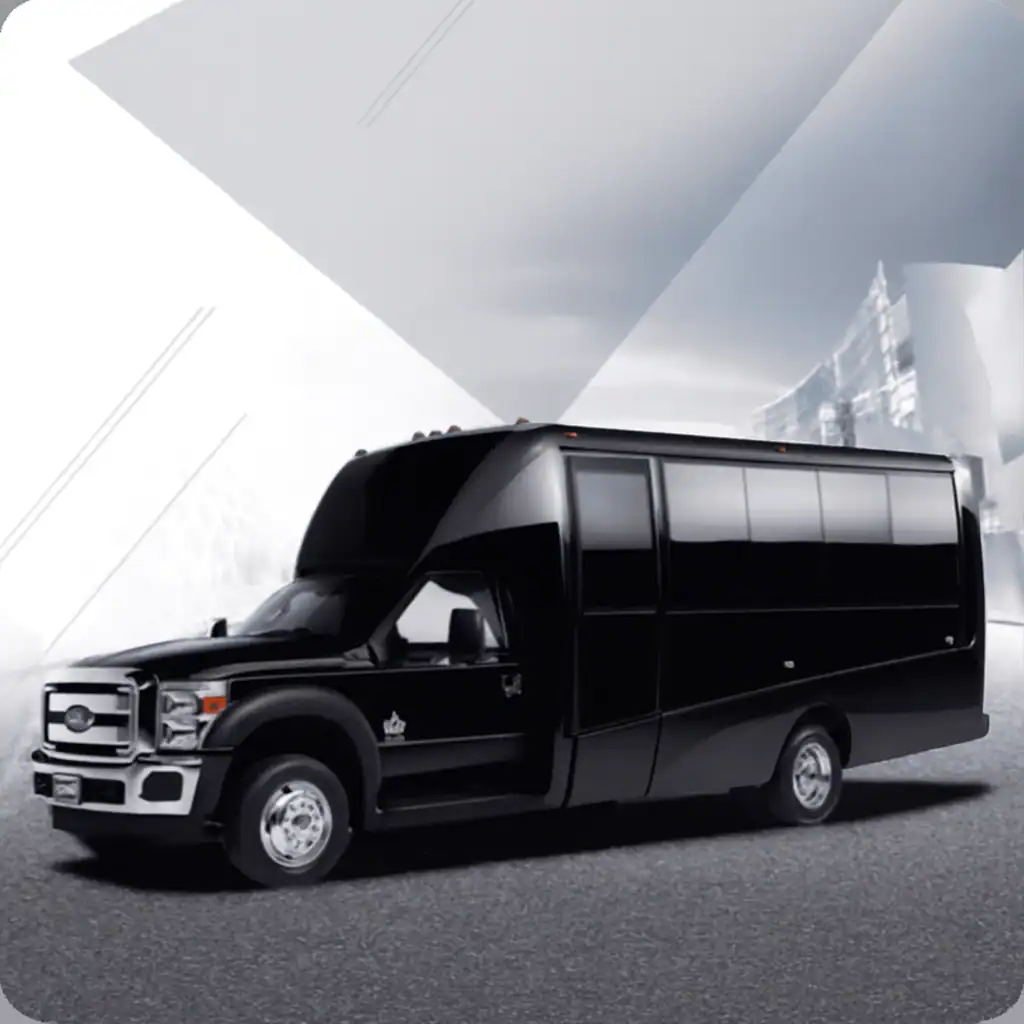 Black Ford E-450 executive mini coach in Las Vegas