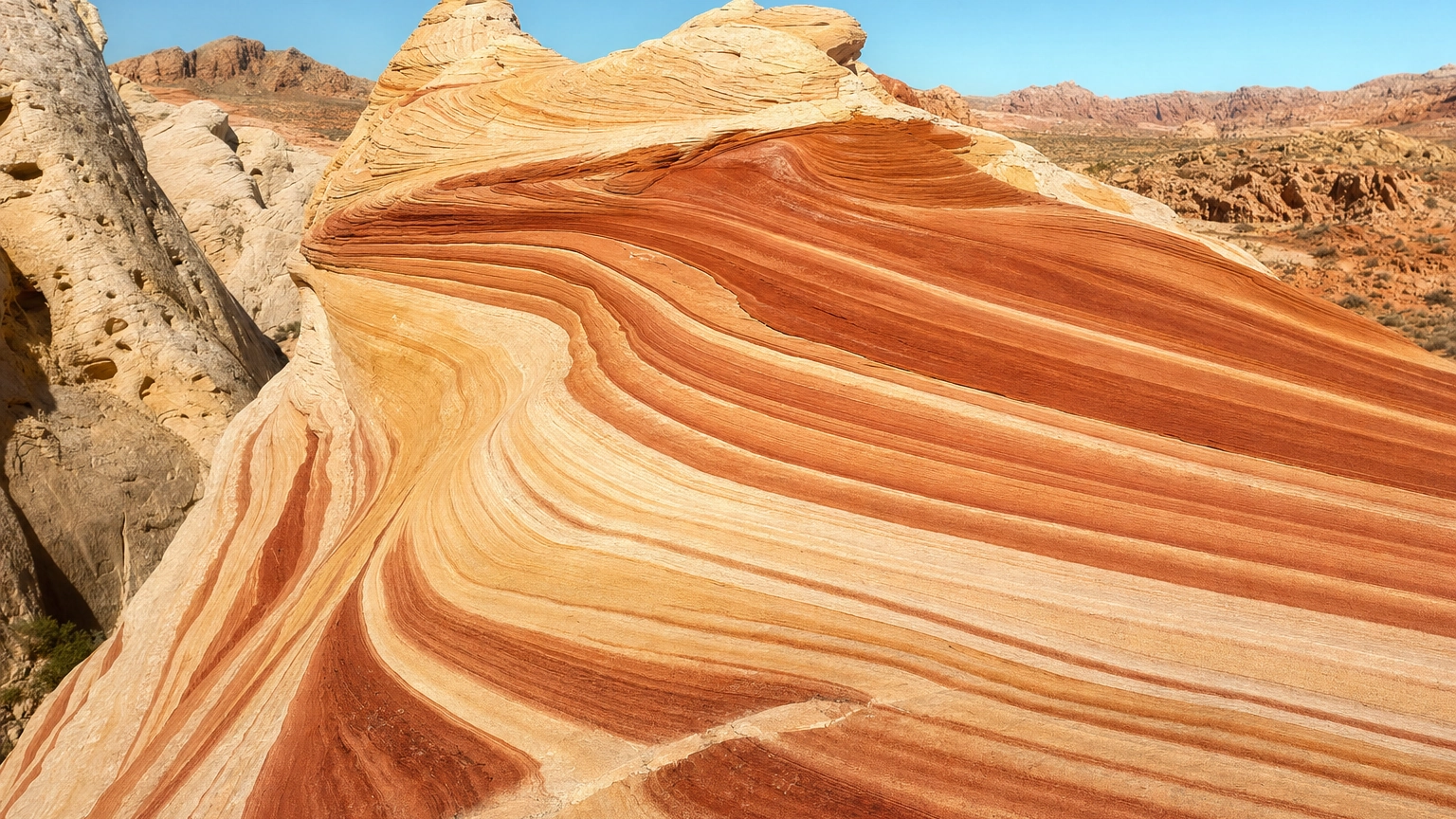 Fire Wave Valley Of Fire Sandstone – Personal Sedan Services The striped red and cream sandstone of the Fire Wave in Valley of Fire State Park near Las Vegas