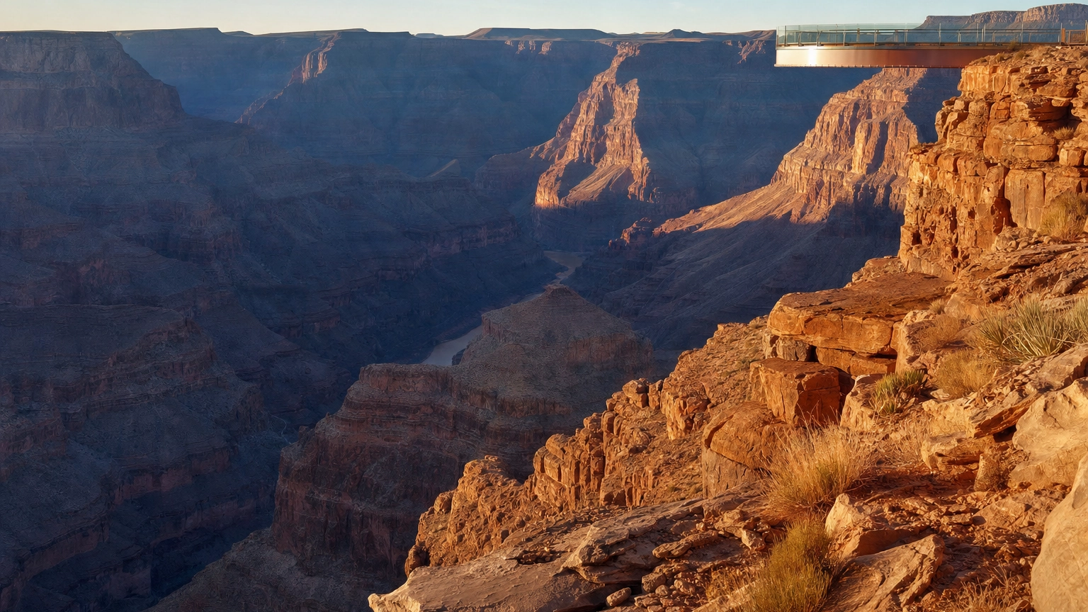 Grand Canyon West Rim And Skywalk From Las Vegas – Personal Sedan Services The layered red-rock Grand Canyon West Rim with the glass Skywalk platform, about a 2.5-hour drive from Las Vegas