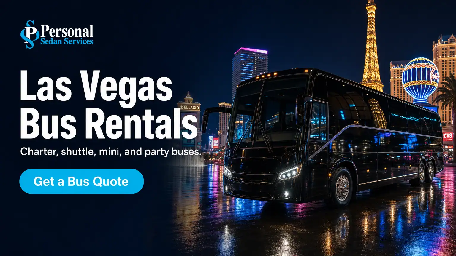 Book a Las Vegas bus rental with Personal Sedan Services
