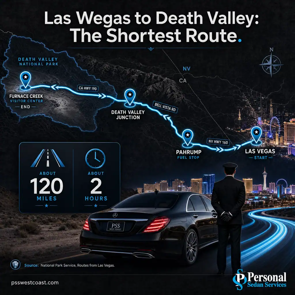 Las Vegas To Death Valley Furnace Creek Route Map Via Pahrump – Personal Sedan Services Route map from Las Vegas to Furnace Creek in Death Valley via NV-160, Pahrump, Death Valley Junction and CA-190
