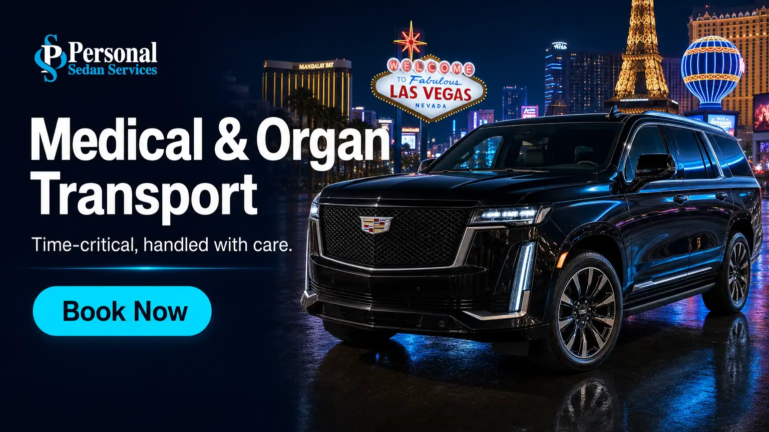 Book Medical & Organ Transport in Las Vegas with Personal Sedan Services