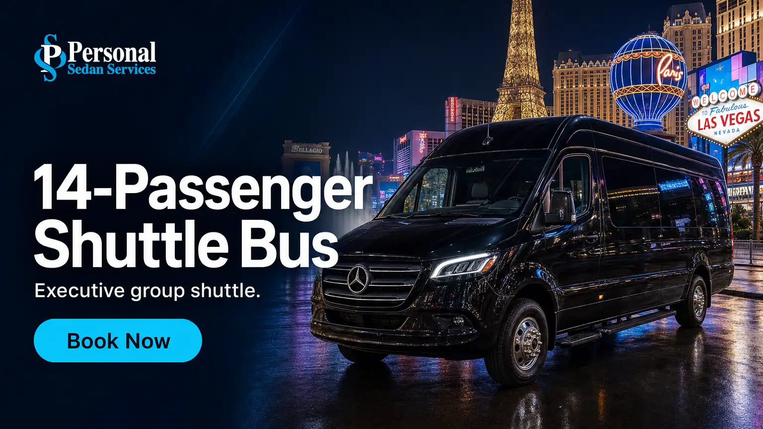Book the 14-Passenger Shuttle Bus in Las Vegas with Personal Sedan Services